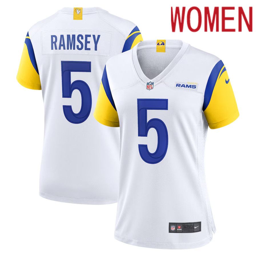 Women Los Angeles Rams 5 Jalen Ramsey Nike White Game NFL Jersey